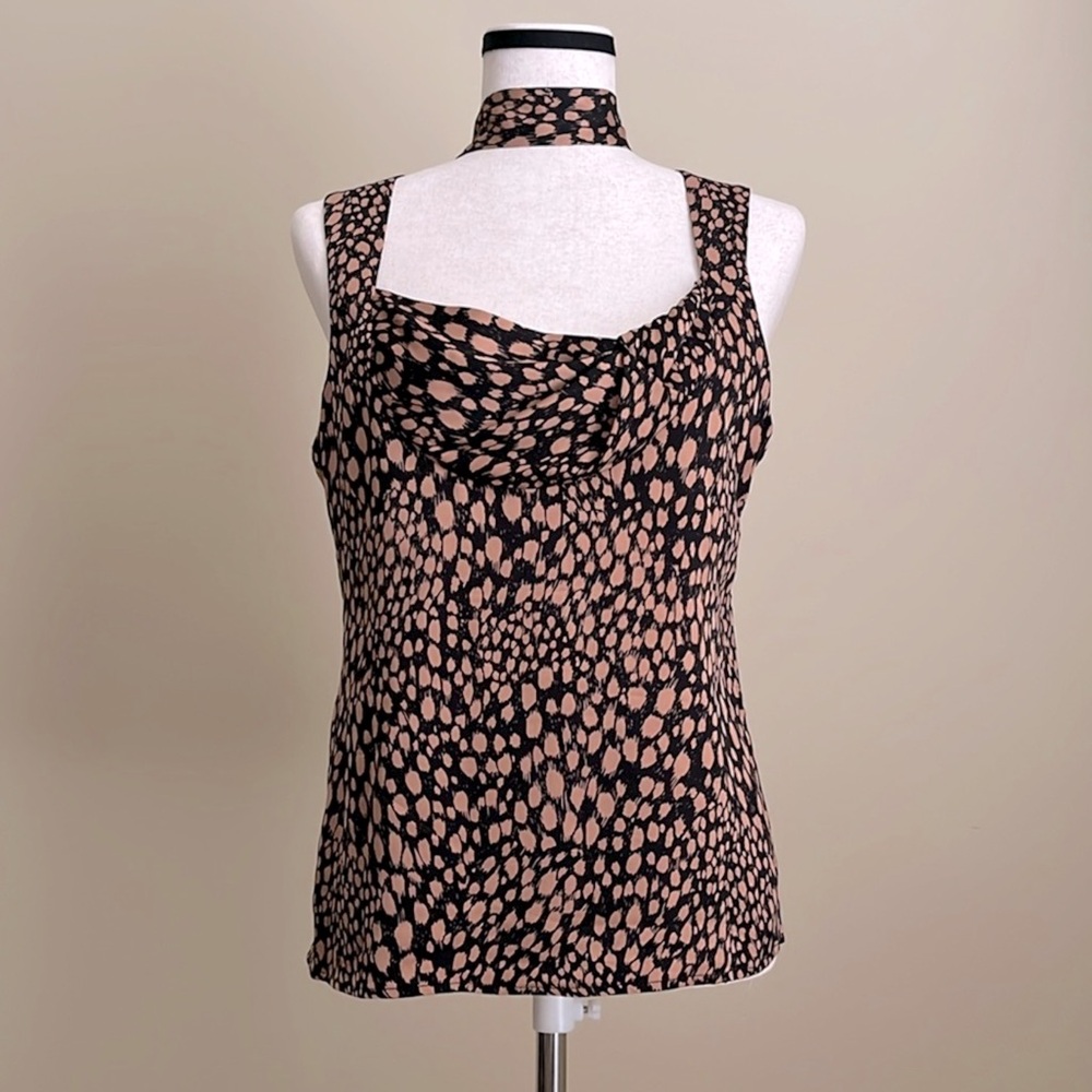 Corey Lynn Calter - Cowl Neck Print Blouse with Sash - 8